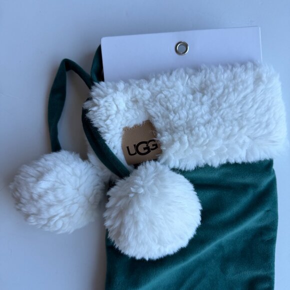 NEW UGG Home Green Pom Pom Holiday Stocking Large - Picture 4 of 6